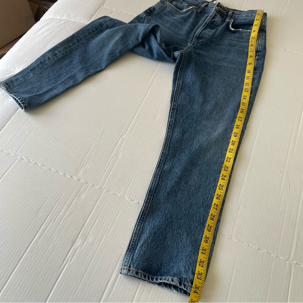 Agolde 90’s Pinch Waist High Rise Women's Blue Straight Leg Jeans Button up - Picture 10 of 15